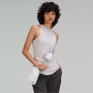 LULULEMON Signature Fleece Modular Phone Detachable Crossbody Bag in White Opal